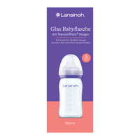 LANSINOH Weithalsflasche Glas 160 ml mit Sauger S